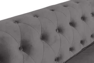 Chesterfield Lyx 3-seter Fløyelssofa – Dyp sofa - Mørkegrå - Møbler - Sofaer - Fløyel sofaer