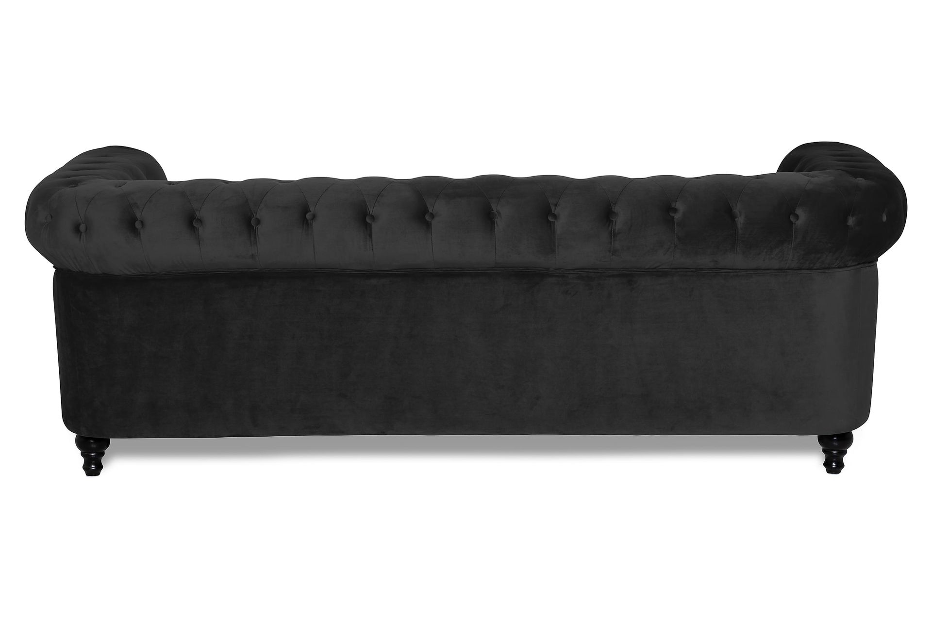 Chesterfield Lyx 3-seter Fløyelssofa – Dyp sofa - Svart - Møbler - Sofaer - Fløyel sofaer