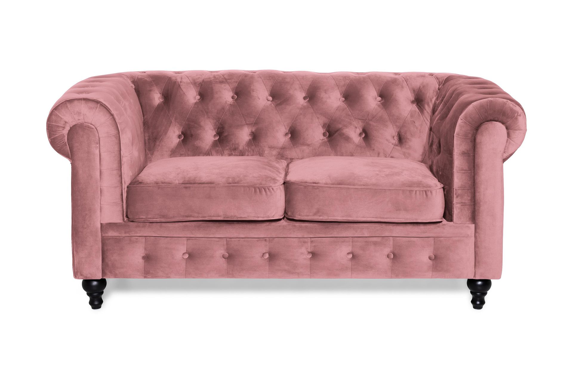 Chesterfield Lyx Fløyelssofa 2-seter - Rostrosa - Møbler - Sofaer - Fløyel sofaer