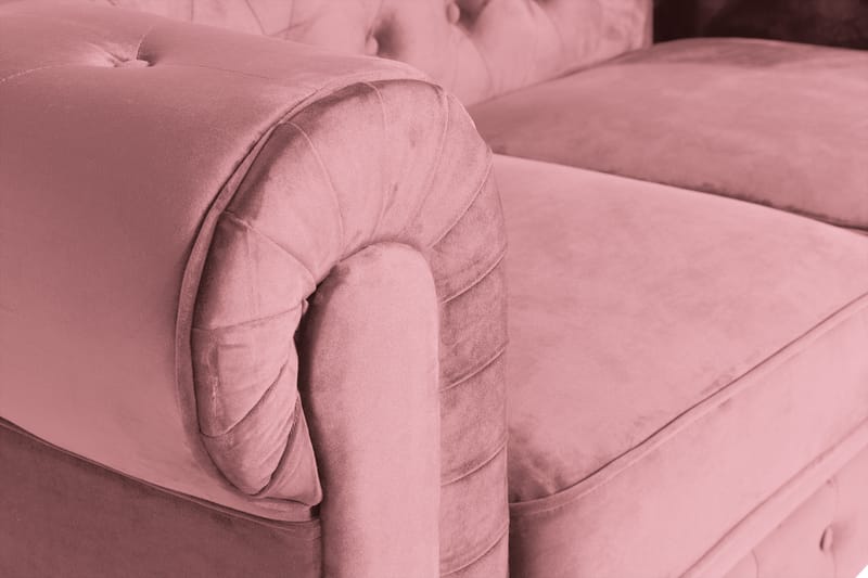 Chesterfield Lyx Fløyelssofa 2-seter - Rostrosa - Møbler - Sofaer - Fløyel sofaer