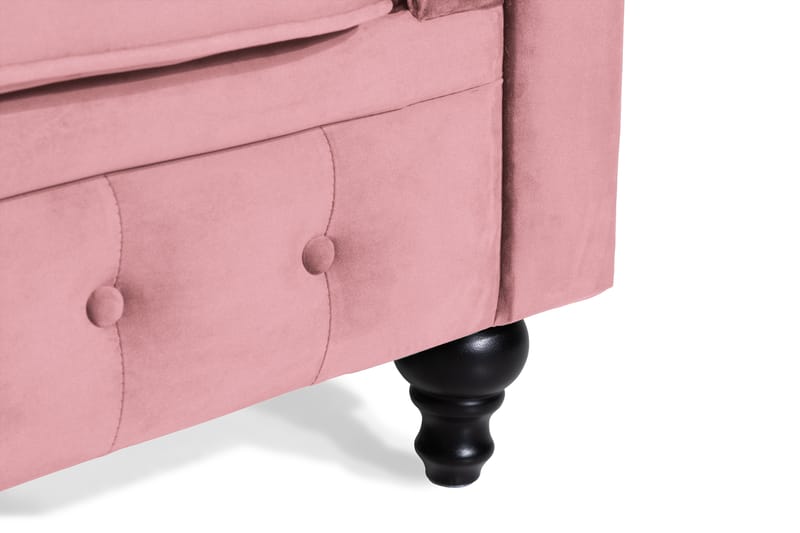 Chesterfield Lyx Fløyelssofa 2-seter - Rostrosa - Møbler - Sofaer - Fløyel sofaer