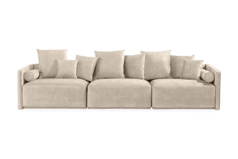 Chowchow 3-seters Fløyelssofa - Beige/Svart - Møbler - Sofaer - Fløyel sofaer