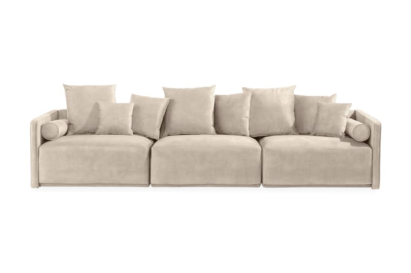 Chowchow 3-seters Fløyelssofa - Beige/Svart - Fløyel sofaer - Sofa 3 seter