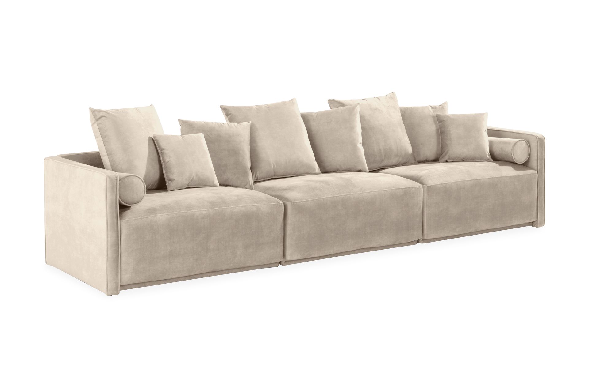 Chowchow 3-seters Fløyelssofa - Beige/Svart - Møbler - Sofaer - Fløyel sofaer