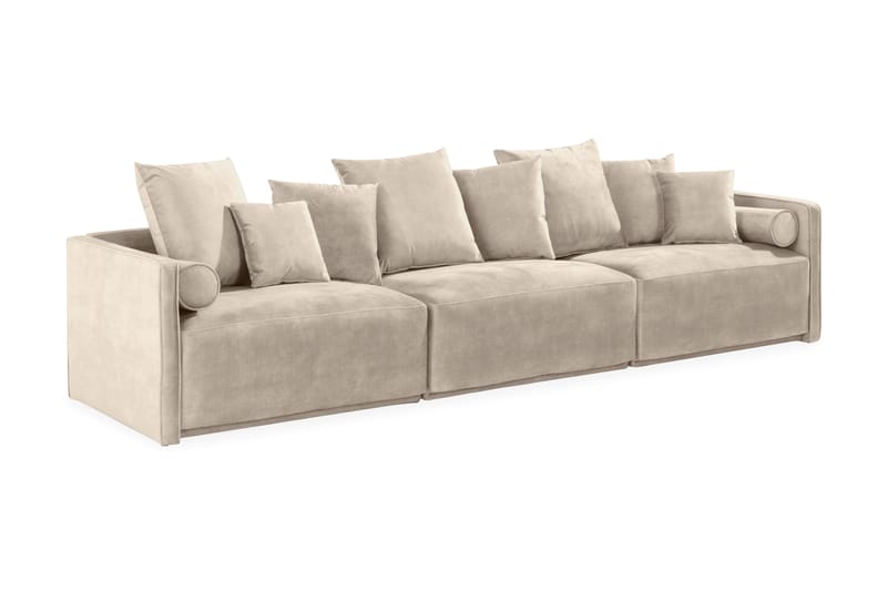 Chowchow 3-seters Fløyelssofa - Beige/Svart - Møbler - Sofaer - Fløyel sofaer