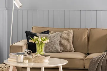 Cloudia Fløyelssofa 4-seters - Beige - Møbler - Sofaer - Fløyel sofaer