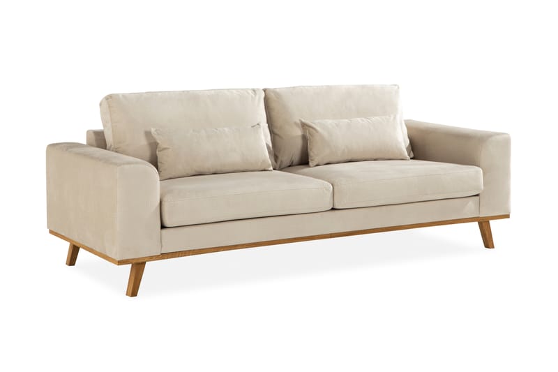 Copenhagen 3-seters Fløyelssofa - Beige - Møbler - Sofaer - Fløyel sofaer