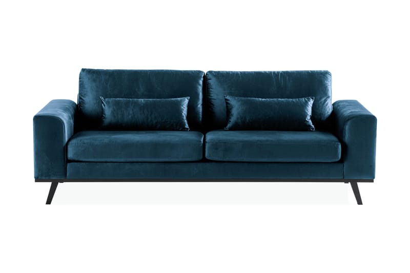 Copenhagen 3-seters Fløyelssofa - Blå - Møbler - Sofaer - Fløyel sofaer