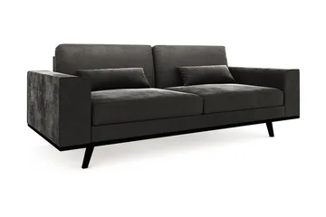 Copenhagen 3-seters Fløyelssofa - Mørk grå - Møbler - Sofaer - Fløyel sofaer