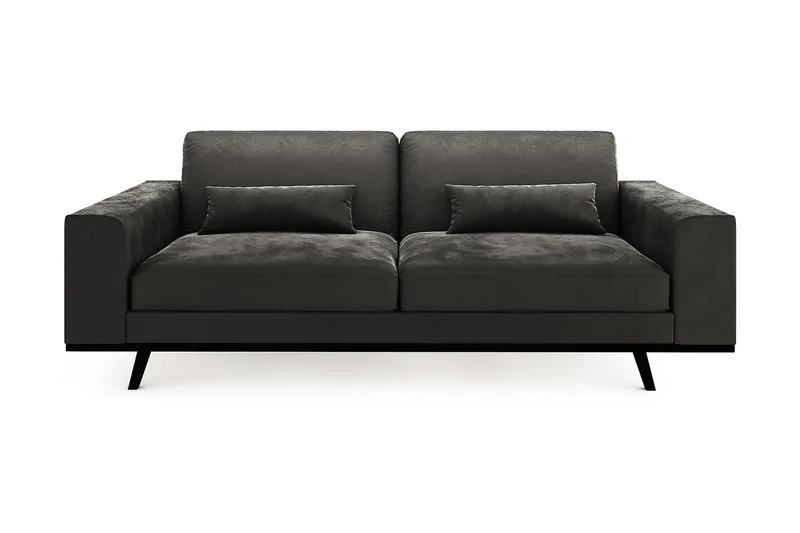 Copenhagen 3-seters Fløyelssofa, Mørk grå