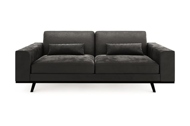 Copenhagen 3-seters Fløyelssofa, Mørk grå