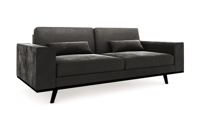Copenhagen 3-seters Fløyelssofa - Mørk grå - Møbler - Sofaer - Fløyel sofaer