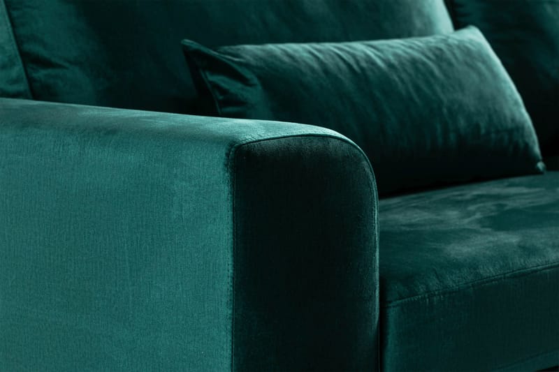 Copenhagen 3-seters Sofa Fløyel - Grønn - Fl�øyel sofaer - Sofa 3 seter