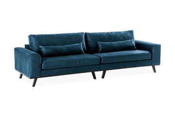 Copenhagen 4-seters Fløyelssofa - Blå - Møbler - Sofaer - Fløyel sofaer