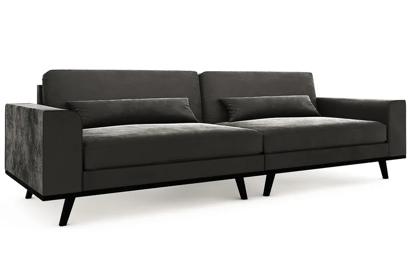 Copenhagen 4-seters Fløyelssofa - Mørk grå - Møbler - Sofaer - Fløyel sofaer