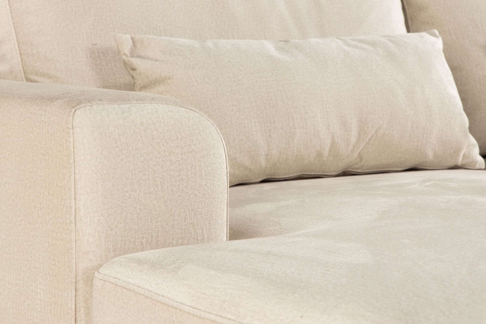 Copenhagen 5-seters Høyrevendt U-formet Large Sofa med Divan og Sjeselong i Fløyel - Beige - Møbler - Sofaer - Fløyel sofaer