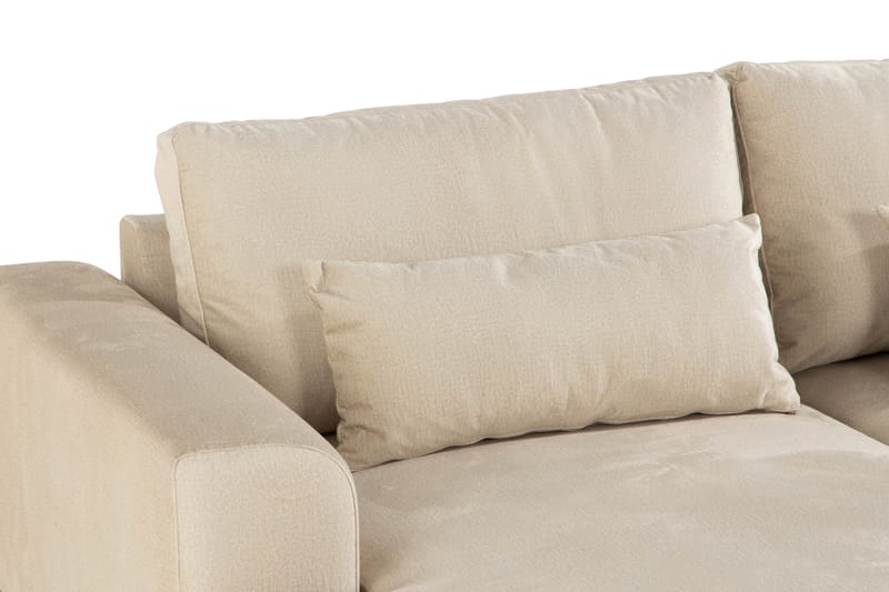 Copenhagen 5-seters Høyrevendt U-formet Sofa med Divan og Sjeselong i Fløyel - Beige - Møbler - Sofaer - Fløyel sofaer