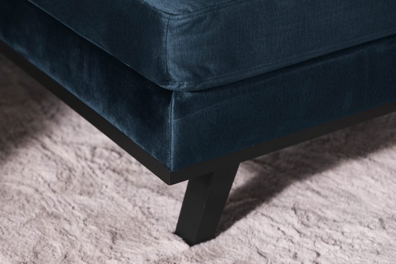 Copenhagen 5-seters Høyrevendt U-formet Sofa med Divan og Sjeselong i Fløyel - Blå - Møbler - Sofaer - Fløyel sofaer