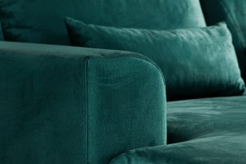 Copenhagen 5-seters Høyrevendt U-formet Sofa med Divan og Sjeselong i Fløyel - Grønn - Møbler - Sofaer - Fløyel sofaer