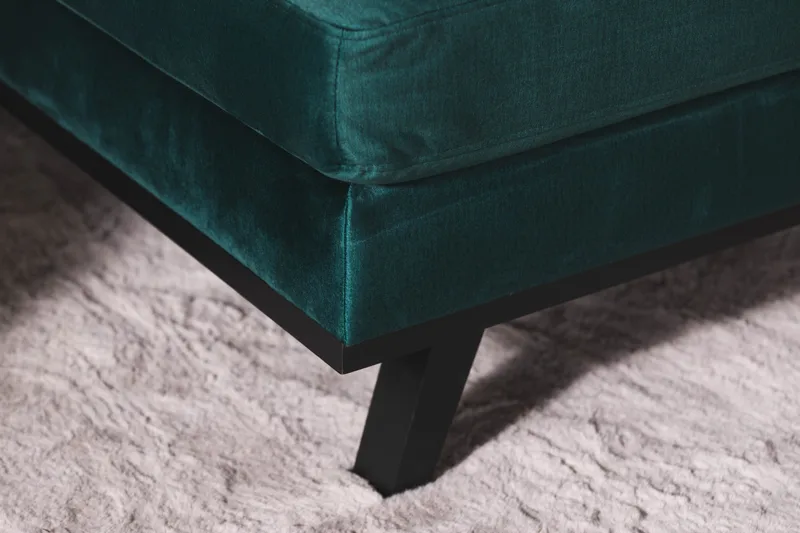 Copenhagen 5-seters Høyrevendt U-formet Sofa med Divan og Sjeselong i Fløyel - Grønn - Møbler - Sofaer - Fløyel sofaer