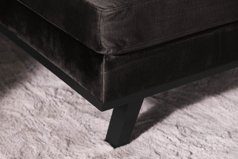 Copenhagen 5-seters Høyrevendt U-formet Sofa med Divan og Sjeselong i Fløyel - Mørk grå - Møbler - Sofaer - Fløyel sofaer