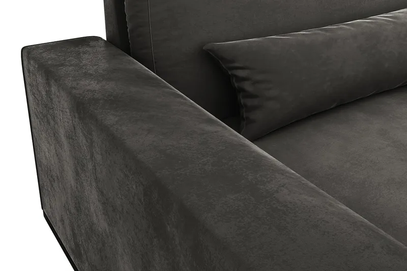 Copenhagen 5-seters Høyrevendt U-formet Sofa med Divan og Sjeselong i Fløyel - Mørk grå - Møbler - Sofaer - Fløyel sofaer