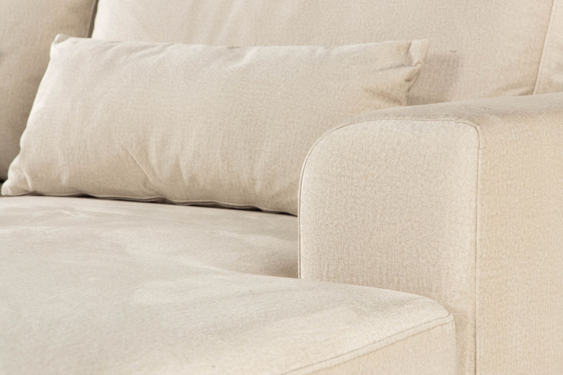 Copenhagen 5-seters Venstrevendt U-formet Large Sofa med Divan og Sjeselong i Fløyel - Beige - Møbler - Sofaer - Fløyel sofaer