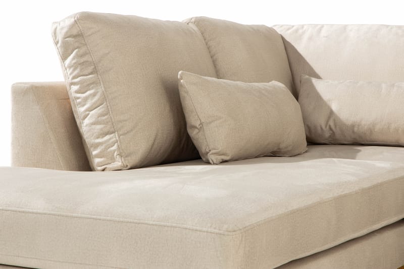 Copenhagen 5-seters Venstrevendt U-formet Sofa med Divan og Sjeselong i Fløyel - Beige - Møbler - Sofaer - Fløyel sofaer