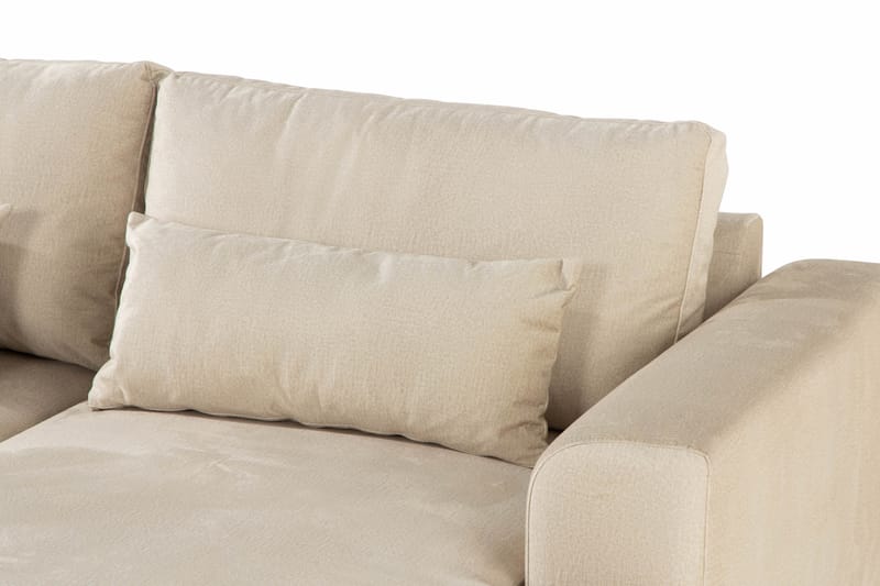 Copenhagen 5-seters Venstrevendt U-formet Sofa med Divan og Sjeselong i Fløyel - Beige - Møbler - Sofaer - Fløyel sofaer