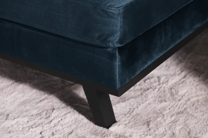 Copenhagen 5-seters Venstrevendt U-formet Sofa med Divan og Sjeselong i Fløyel - Blå - Møbler - Sofaer - Fløyel sofaer