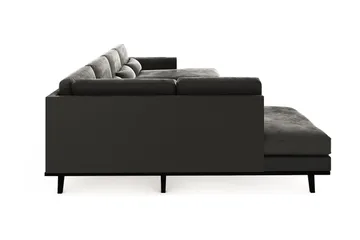 Copenhagen 5-seters Venstrevendt U-formet Sofa med Divan og Sjeselong i Fløyel - Mørk grå - Møbler - Sofaer - Fløyel sofaer