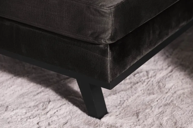 Copenhagen 5-seters Venstrevendt U-formet Sofa med Divan og Sjeselong i Fløyel - Mørk grå - Møbler - Sofaer - Fløyel sofaer