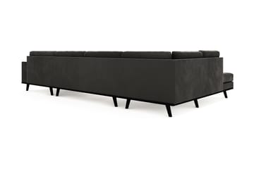 Copenhagen 5-seters Venstrevendt U-formet Sofa med Divan og Sjeselong i Fløyel - Mørk grå - Møbler - Sofaer - Fløyel sofaer
