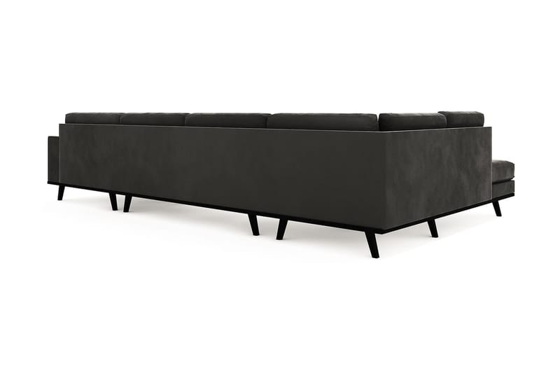 Copenhagen 5-seters Venstrevendt U-formet Sofa med Divan og Sjeselong i Fløyel - Mørk grå - Møbler - Sofaer - Fløyel sofaer