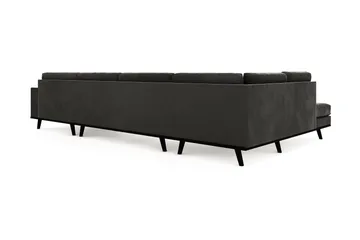 Copenhagen 5-seters Venstrevendt U-formet Sofa med Divan og Sjeselong i Fløyel - Mørk grå - Møbler - Sofaer - Fløyel sofaer