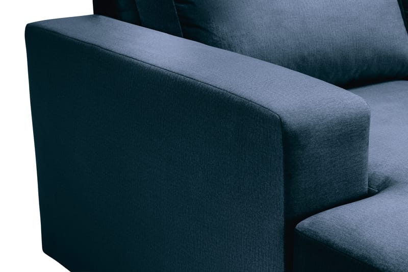 Crazy 4-seters Høyrevendt U-formet Large Sofa med Divan og Sjeselong i Fløyel - Blå - Møbler - Sofaer - U-sofa