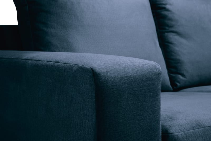 Crazy 4-seters Høyrevendt U-formet Large Sofa med Divan og Sjeselong i Fløyel - Blå - Møbler - Sofaer - U-sofa