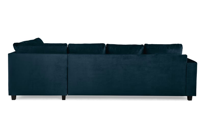 Crazy 4-seters Høyrevendt U-formet Large Sofa med Divan og Sjeselong i Fløyel - Blå - Møbler - Sofaer - U-sofa