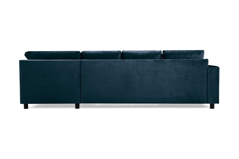 Crazy 4-seters Høyrevendt U-formet Large Sofa med Divan og Sjeselong i Fløyel - Blå - Møbler - Sofaer - U-sofa