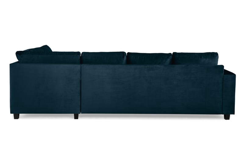 Crazy 4-seters Høyrevendt U-formet Large Sofa med Divan og Sjeselong i Fløyel - Blå - Møbler - Sofaer - U-sofa