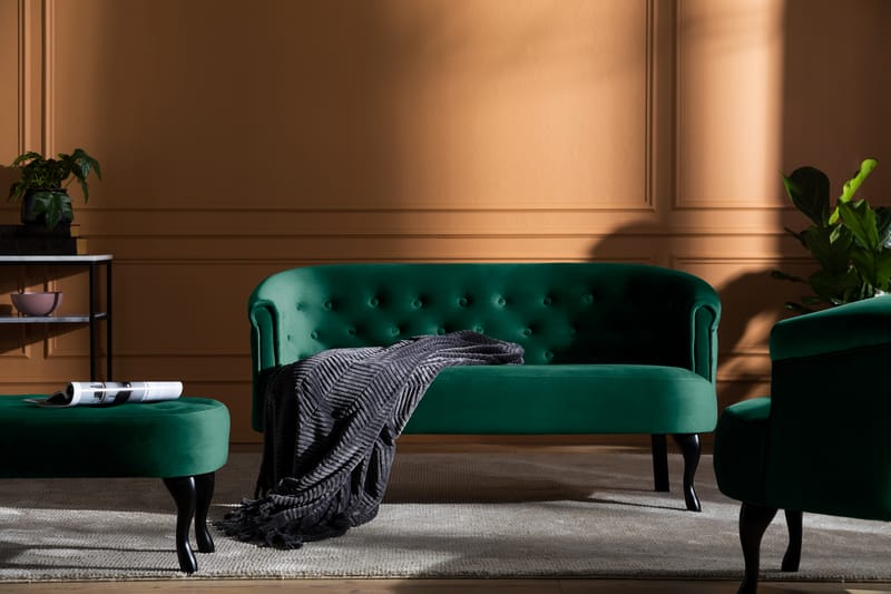 Dahlia Siss Sofa Fløyel - Mørkegrønn - Møbler - Sofaer - Fløyel sofaer