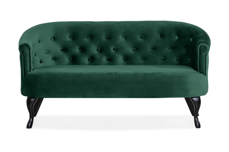 Dahlia Siss Sofa Fløyel - Mørkegrønn - Fløyel sofaer - 2 seter sofa