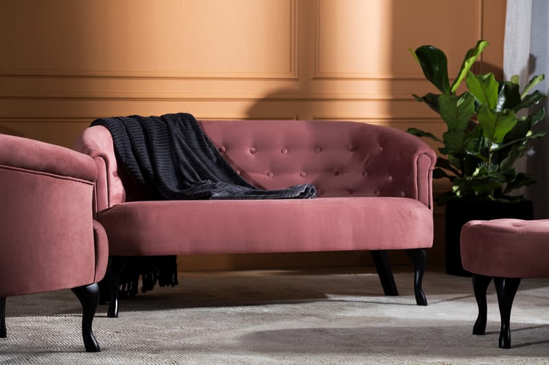 Dahlia Siss Sofa - Rustrosa Fløyel - Fløyel sofaer - 2 seter sofa