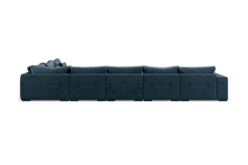 Dubai U-modulsofa Large med Divan Venstre Fløyel - Blå - Møbler - Sofaer - Fløyel sofaer