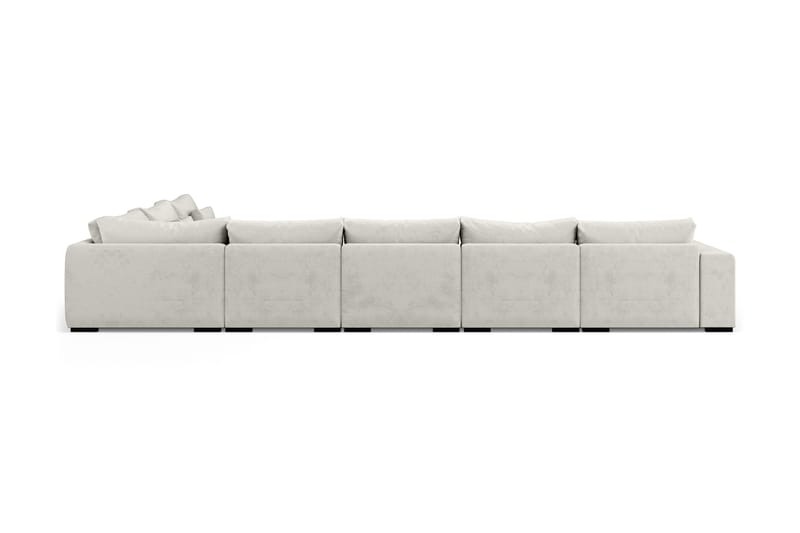 Dubai U-modulsofa Large med Divan Venstre Fløyel - Hvit - Møbler - Sofaer - U-sofa