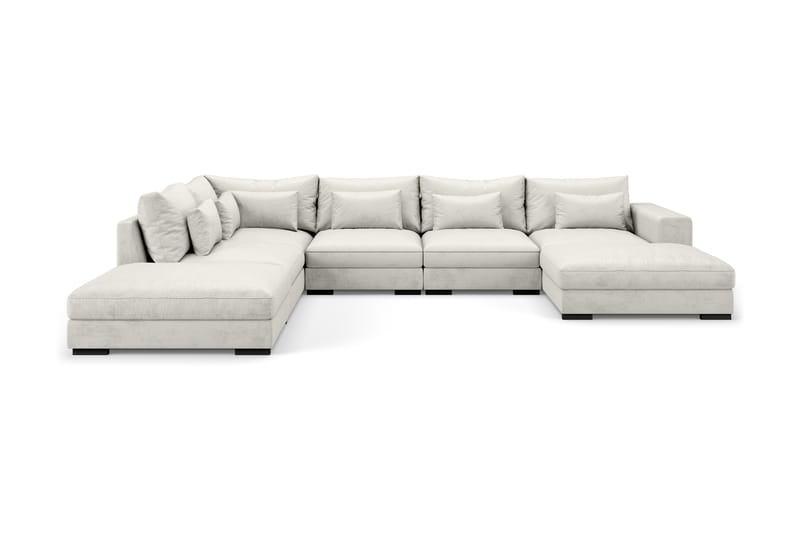 Dubai U-modulsofa med Divan Høyre Fløyel - Hvit - Møbler - Sofaer - Fløyel sofaer