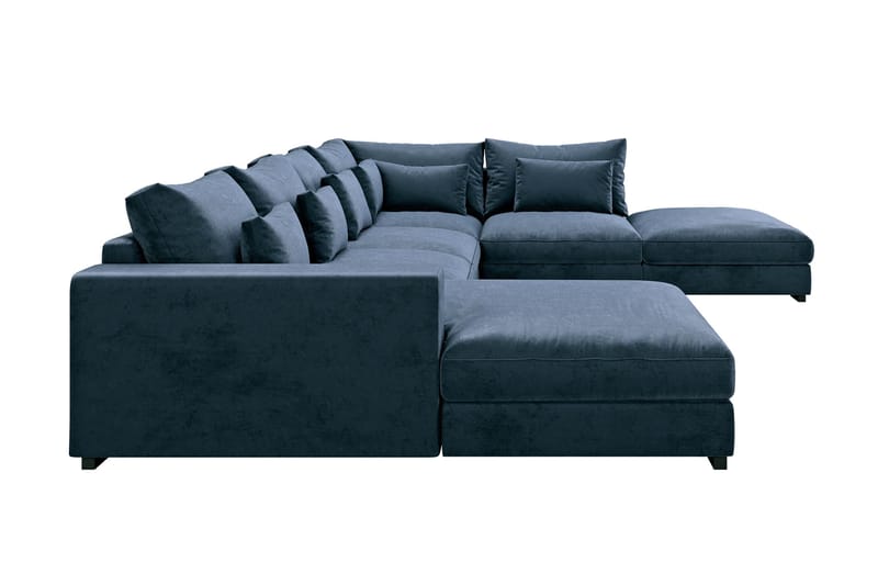 Dubai U-modulsofa med Divan Venstre Fløyel - Blå - Møbler - Sofaer - Fløyel sofaer