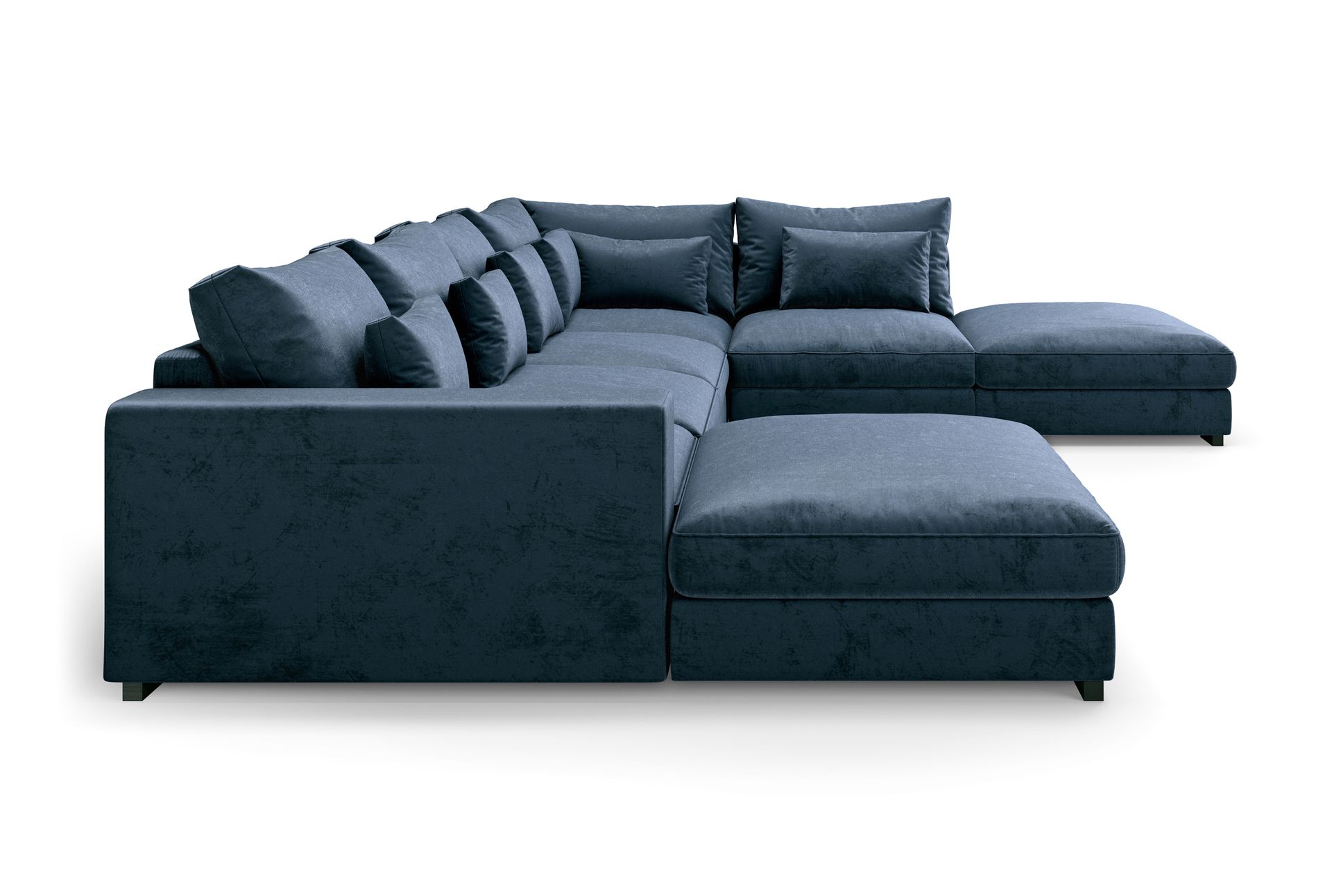 Dubai U-modulsofa med Divan Venstre Fløyel - Blå - Møbler - Sofaer - Fløyel sofaer