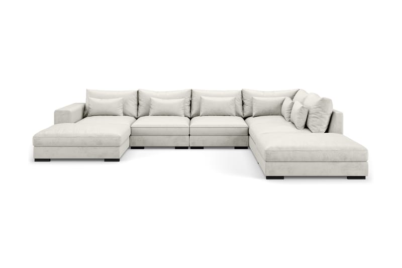 Dubai U-modulsofa med Divan Venstre Fløyel - Hvit - Møbler - Sofaer - Fløyel sofaer