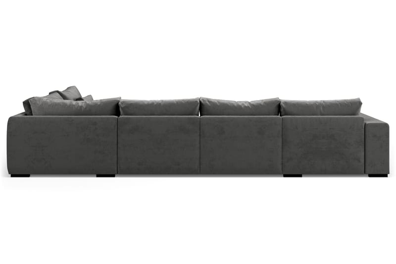 Dubai U-modulsofa med Divan Venstre Fløyel - Mørkegrå - Komplett modulsofa - Fløyel sofaer